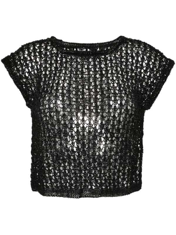 knitted leather top