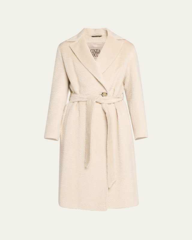 Single-Button Alpaca Wool Coat