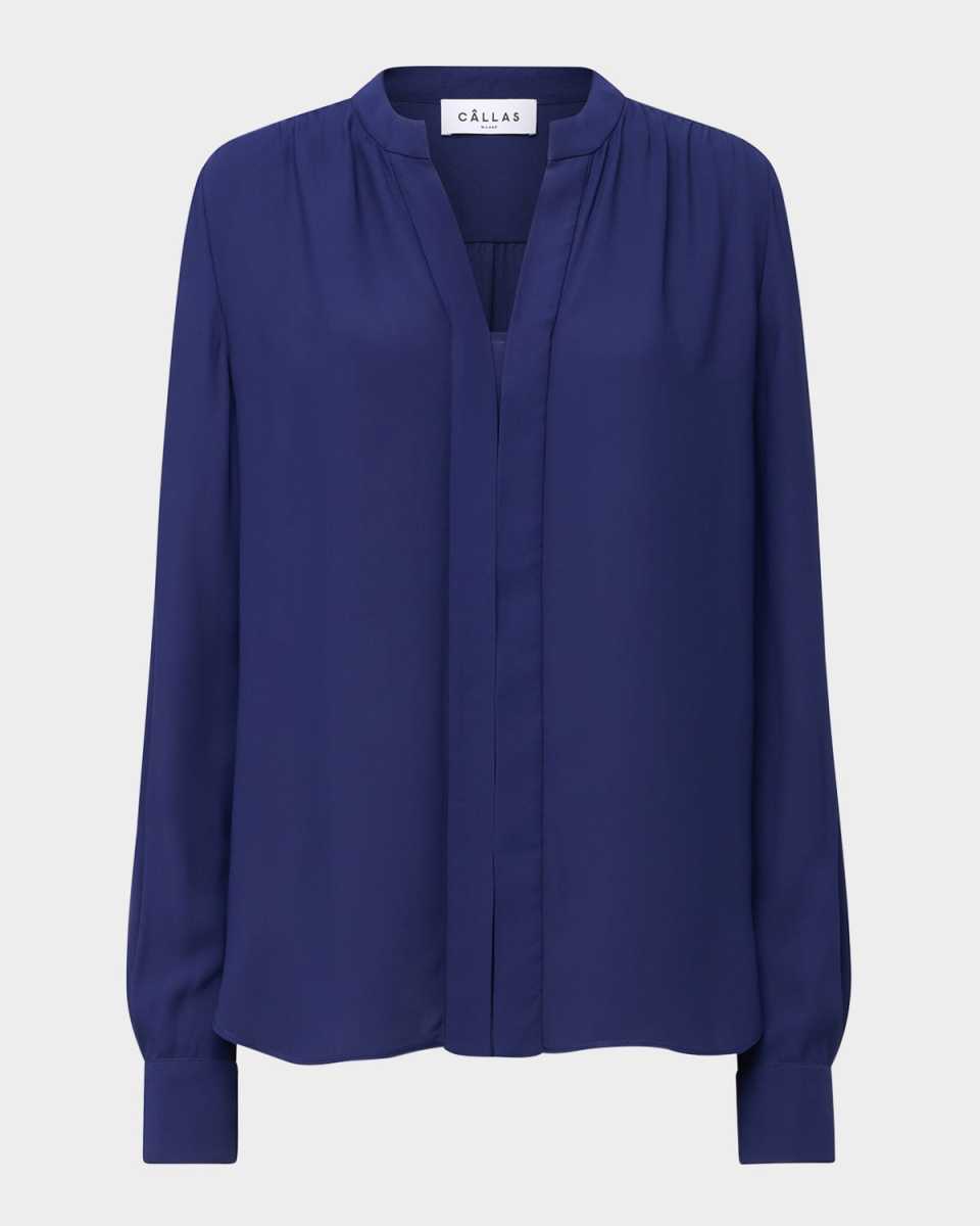 Athena Long-Sleeve Viscose Crepe Blouse