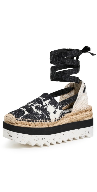 Stella McCartney Gaia Embr Mushroom Espadrilles Mushroom