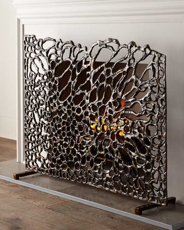 Organic Bronze Fireplace Screen