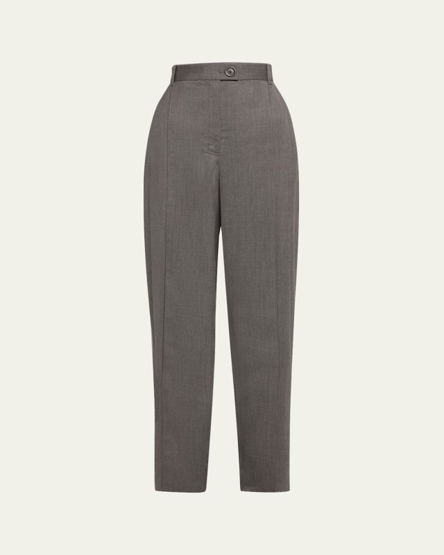 Straight-Leg Trousers with Front Slit