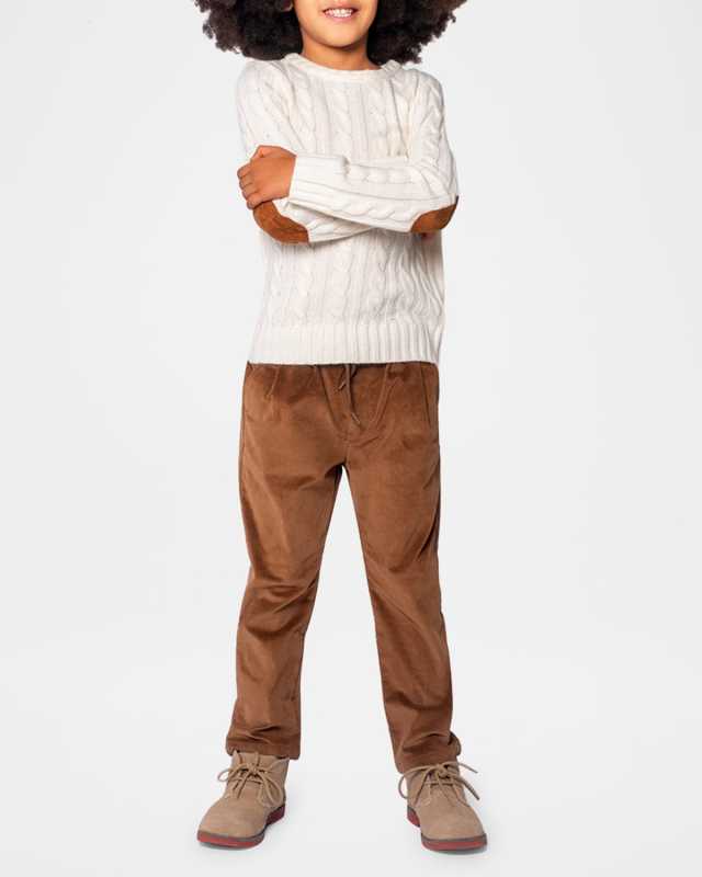 Boy's Fisherman Cable Knit Sweater, Size 2-12