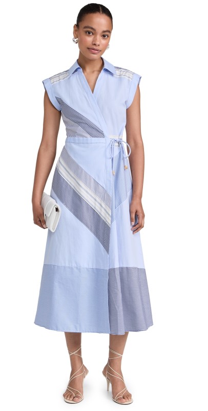Tanya Taylor Midi Shivon Dress Oxford Blue Multi