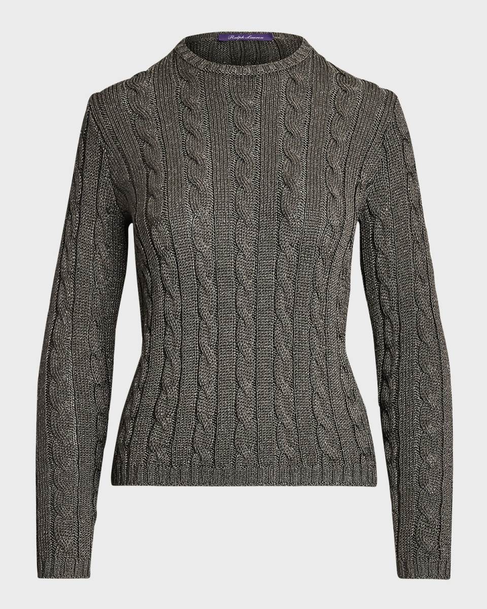 Cashmere High-Shine Cable-Knit Sweater