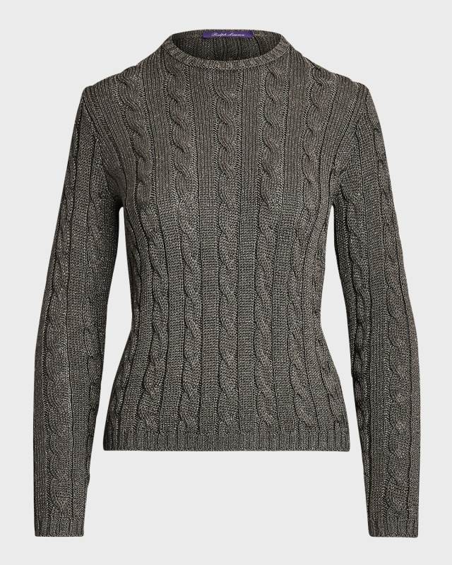 Cashmere High-Shine Cable-Knit Sweater