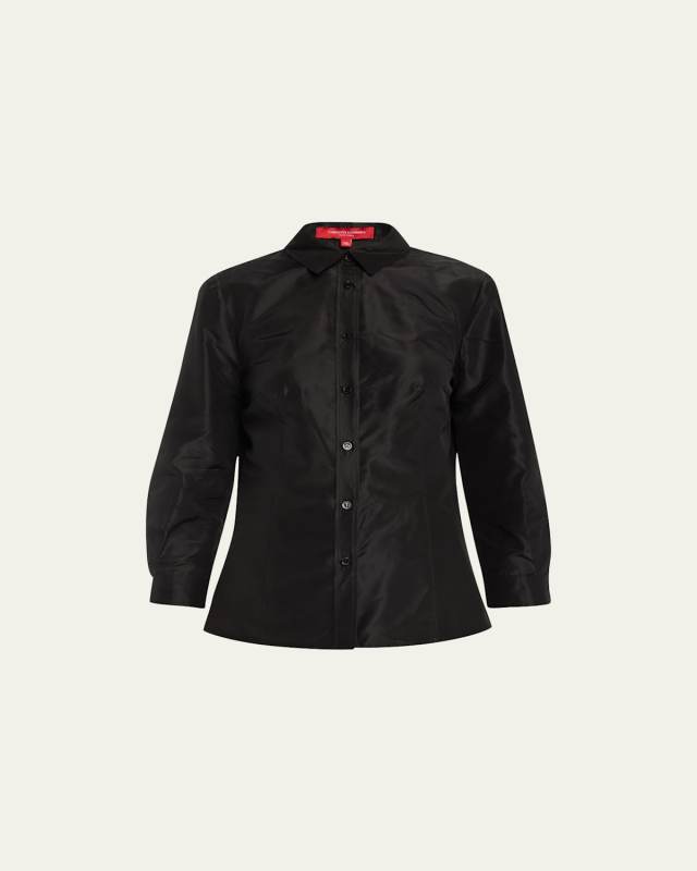 Taffeta Button-Front Shirt