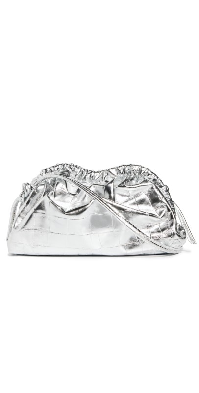 Mansur Gavriel Mini Cloud Clutch Silver