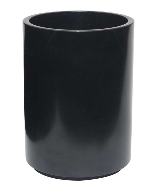 Eris Collection Jet Black Wastebasket with Liner