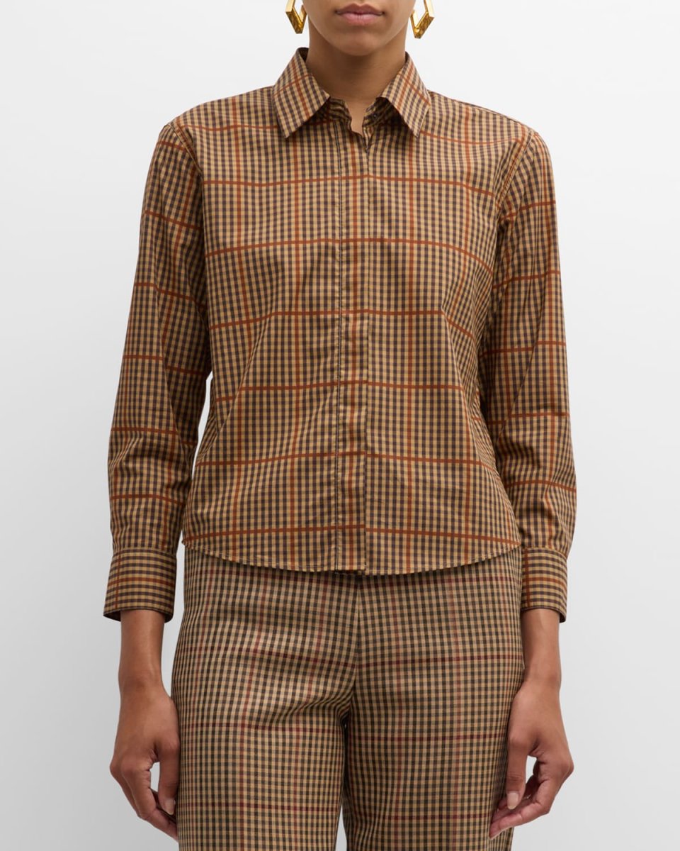 Clavini Check Button-Down Shirt