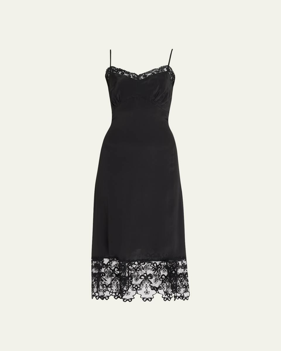 Lace-Trim Slip Dress