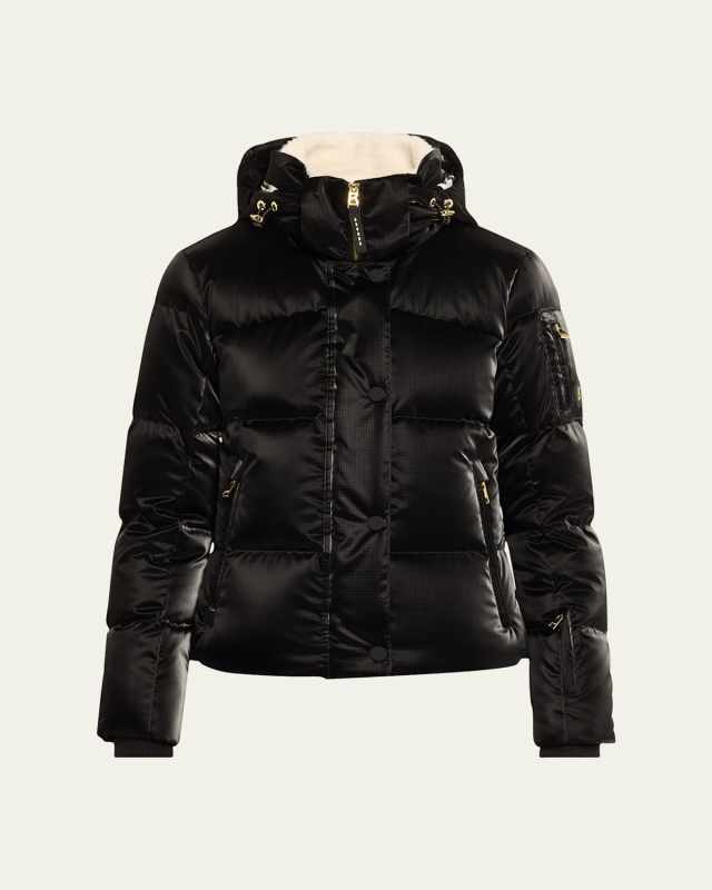 Hella Quilted Down Puffer Jacket with Removable Hood