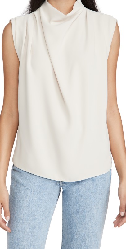 Amanda Uprichard Sleeveless Fabienne Top Bone