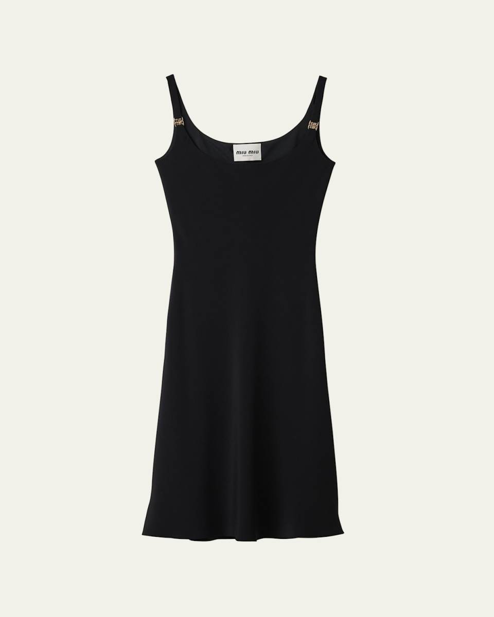 Cady Midi Silk Dress with Metal Logo Hardware