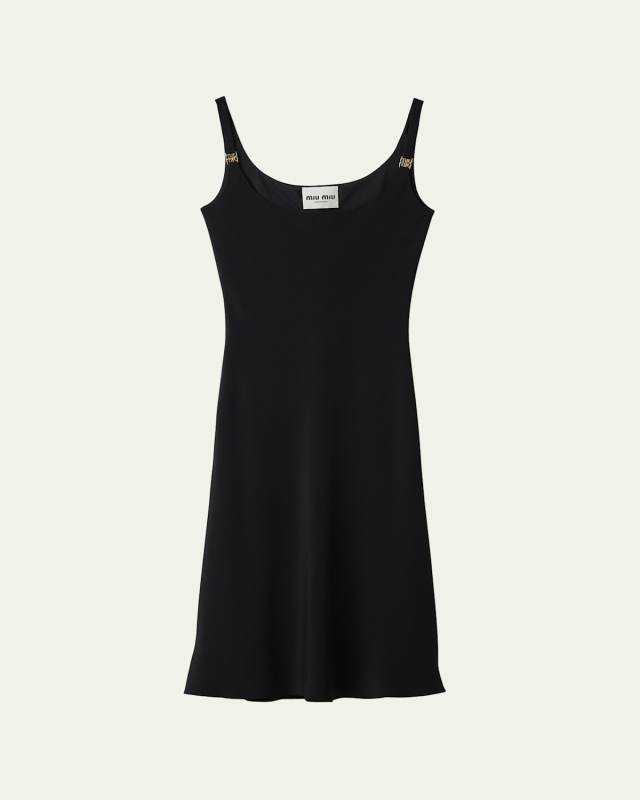 Cady Midi Silk Dress with Metal Logo Hardware