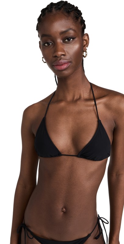 Tory Burch Solid String Bikini Top Black