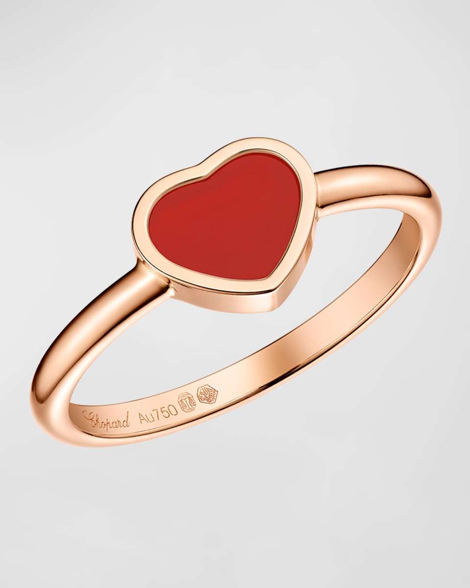 Happy Hearts 18K Rose Gold Carnelian Ring