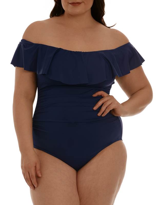 Plus Size Island Goddess Ruffle One-Piece Swimsuit