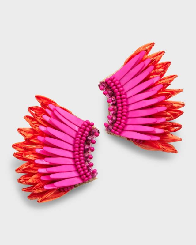 Mini Raffia Madeline White Earrings