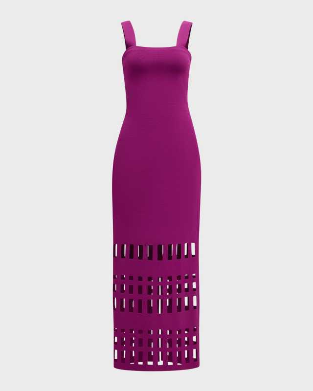 Cutout Milano Knit Sleeveless Gown
