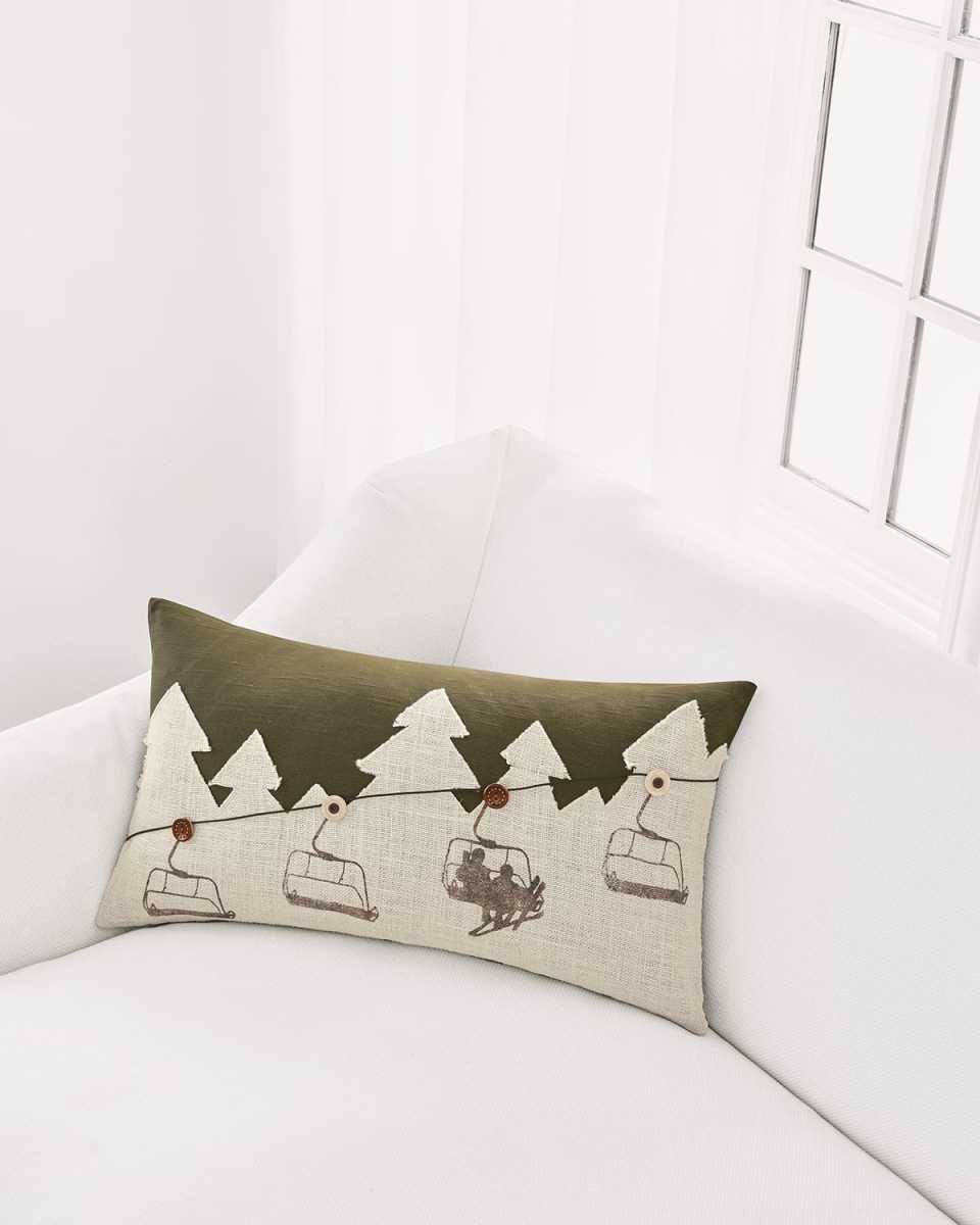 Lodge Ski Decorative Pillow