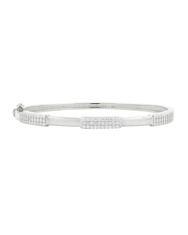 Radiance Thin Hinge Bangle, Silver