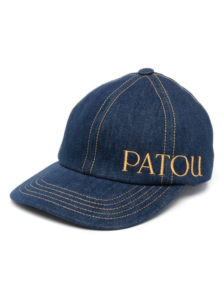 logo-embroidered denim cap