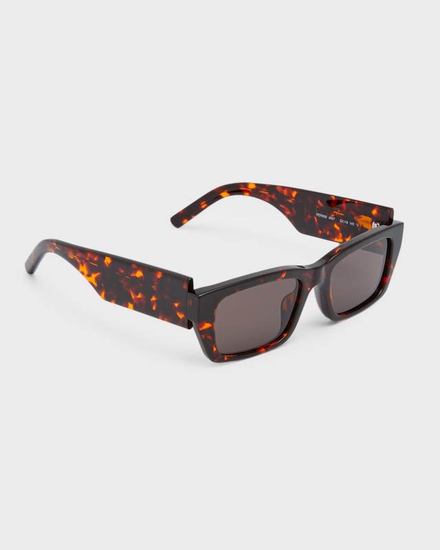 Palm Logo Acetate Rectangle Sunglasses