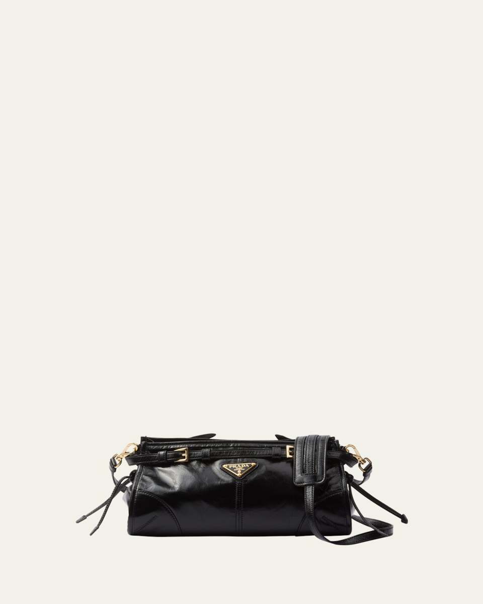 Zip Calf Leather Shoulder Bag