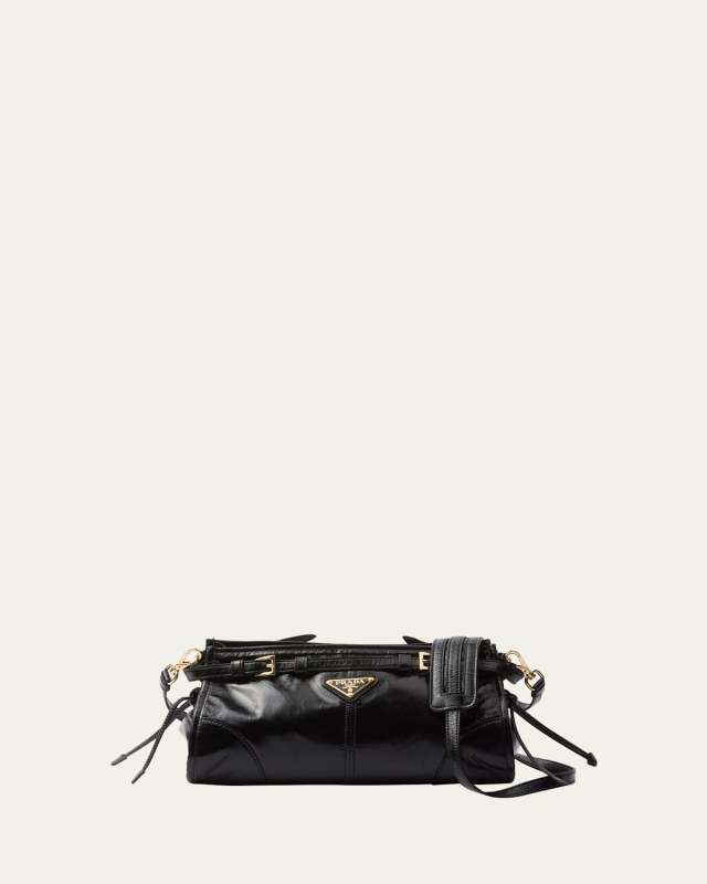 Zip Calf Leather Shoulder Bag