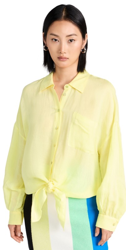 L'AGENCE Talitha Tie Blouse Yellow Sorbet