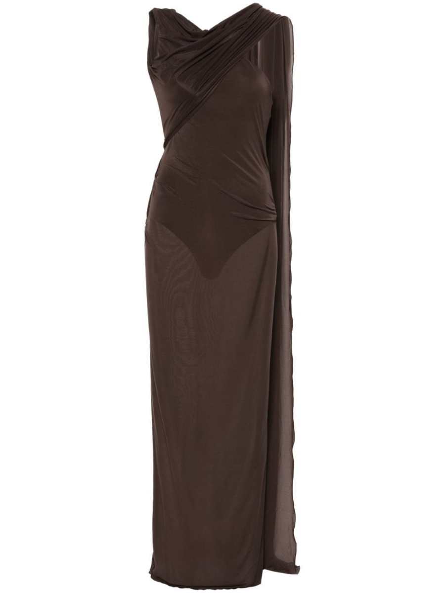 halterneck open-back maxi dress