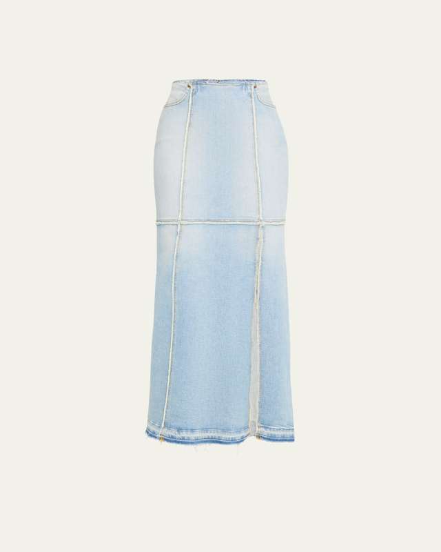 Denim Column Maxi Skirt