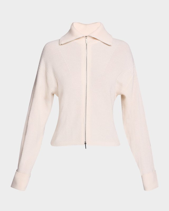 Armanda Zip-Front Wool Sweater