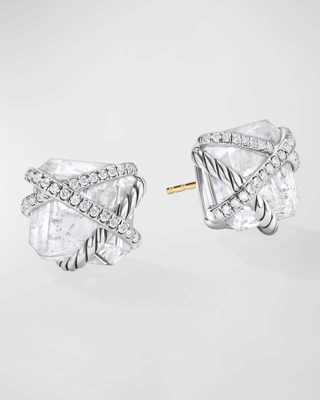 12mm Cable Wrap Stud Earrings in Silver