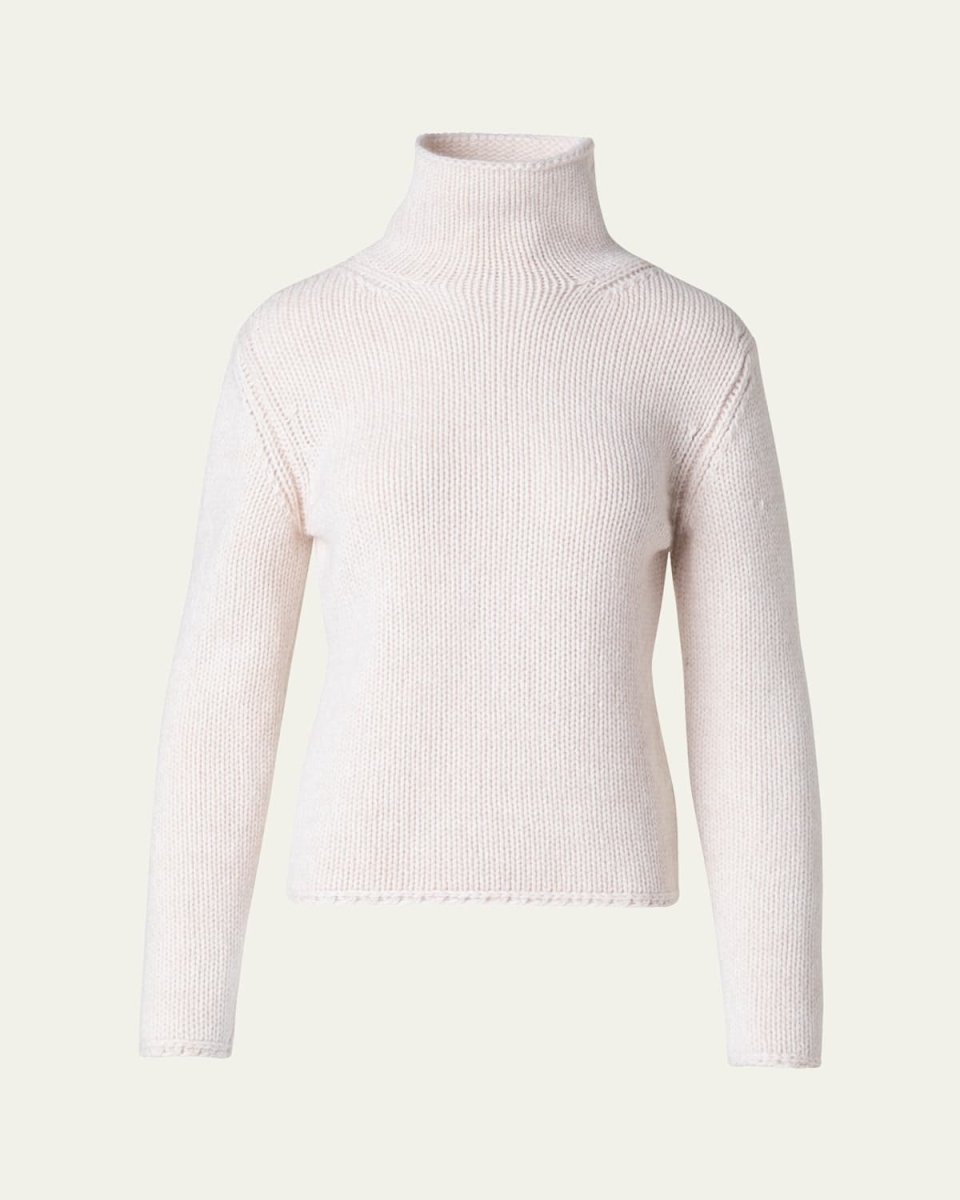 Cashmere-Blend Two-Tone Mouline Knit Sweater