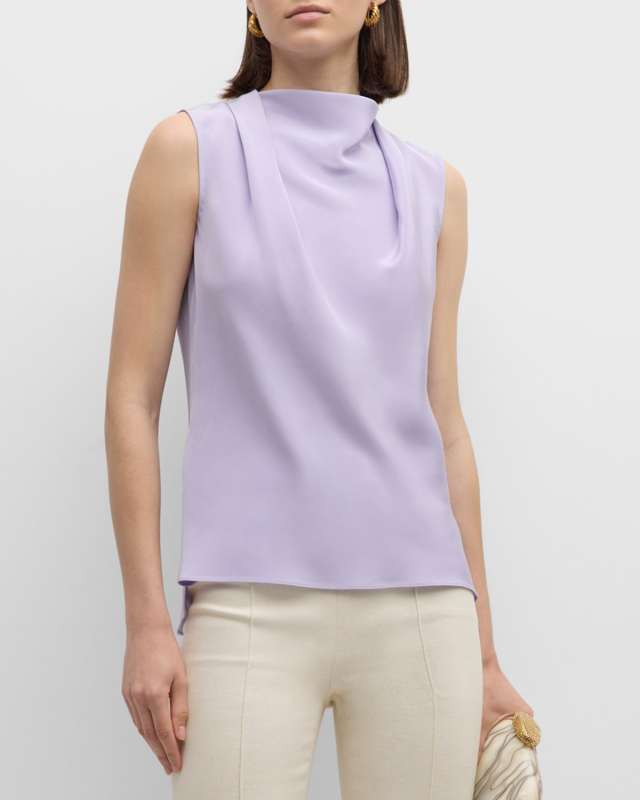 Blythe Sleeveless Silk Crepe Top