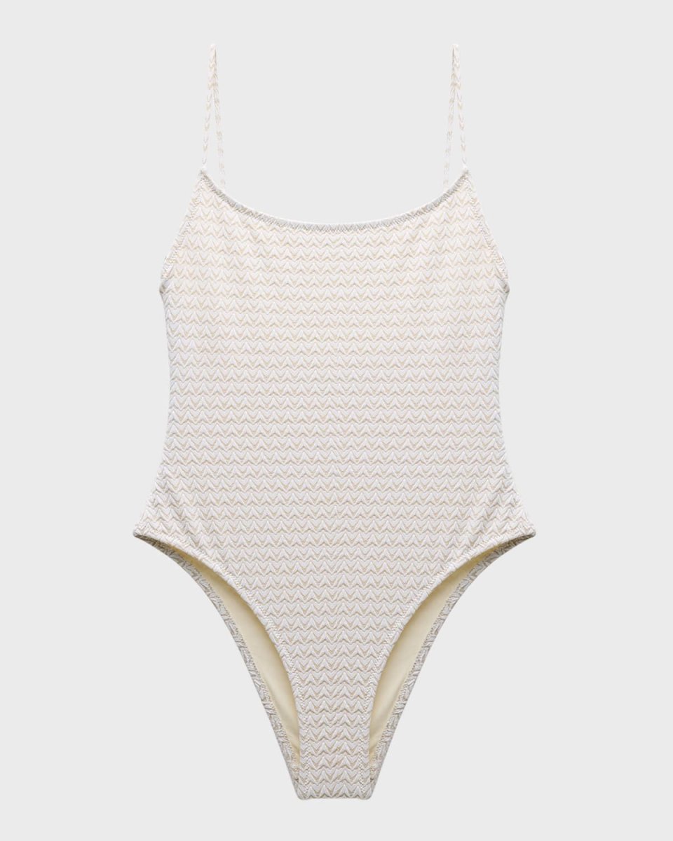 x Sofia Richie Grainge The Renna Textured Knit One-Piece Swimsuit
