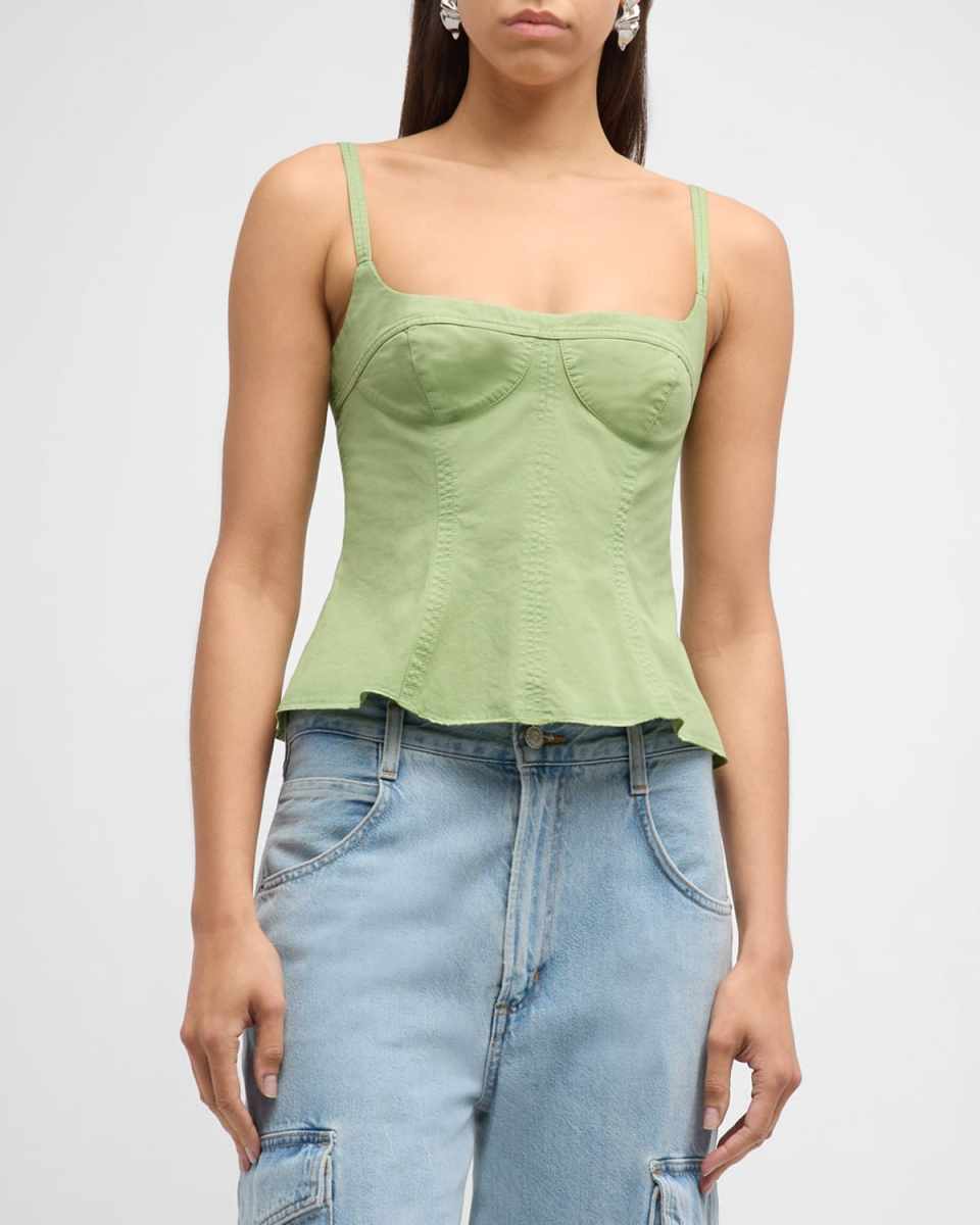 Garment Dyed Peplum Bustier Top