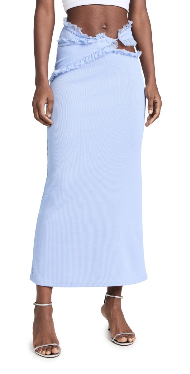 Christopher Esber Carina Interlinked Long Skirt Cornflower