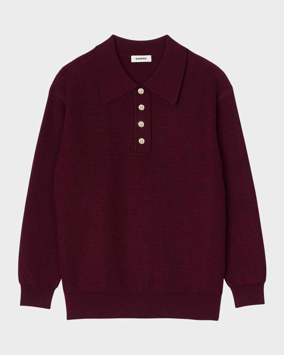 Alfonso Cable-Knit Polo Sweater