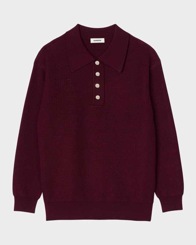 Alfonso Cable-Knit Polo Sweater