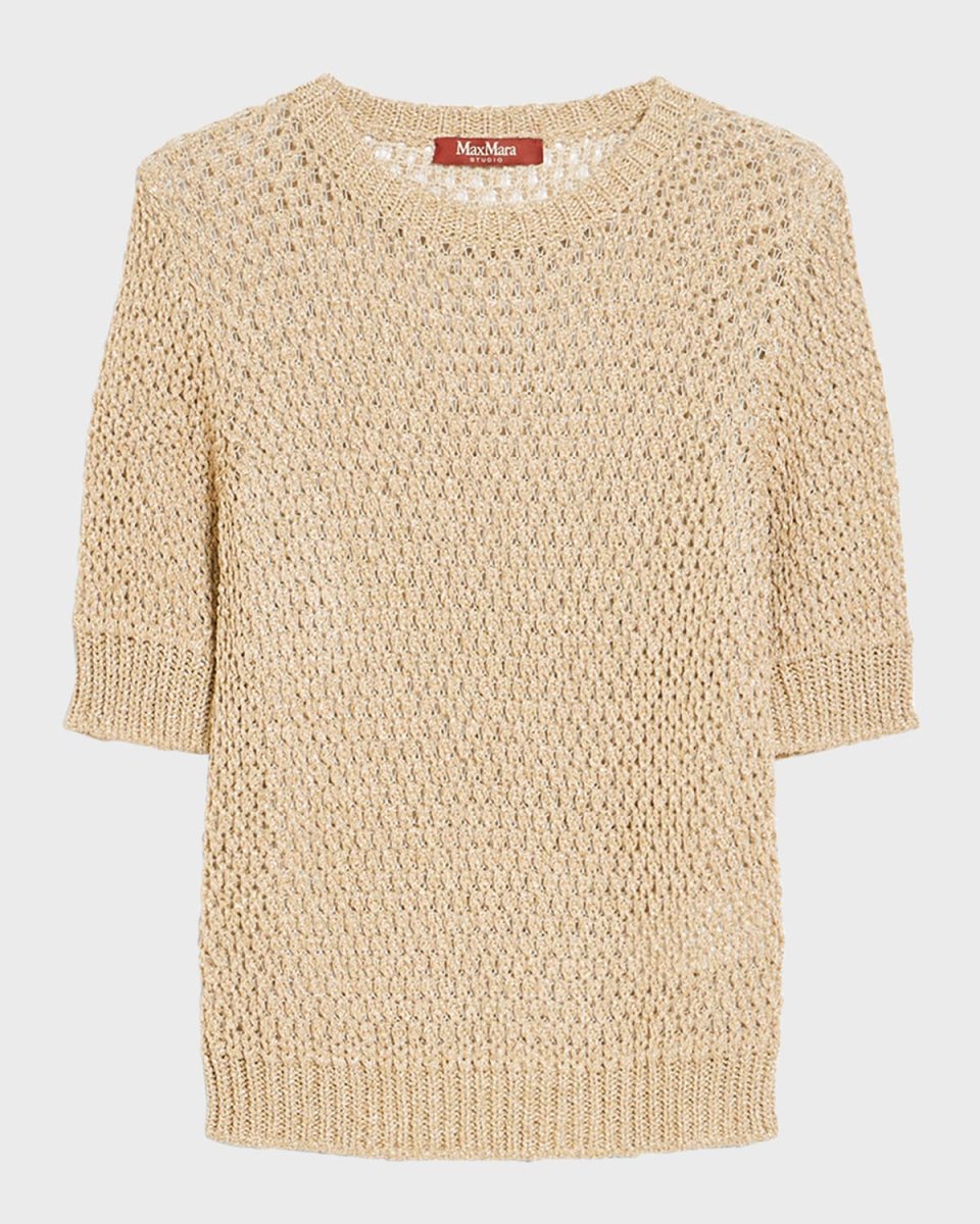 Fasto Knit Elbow-Sleeve Pullov