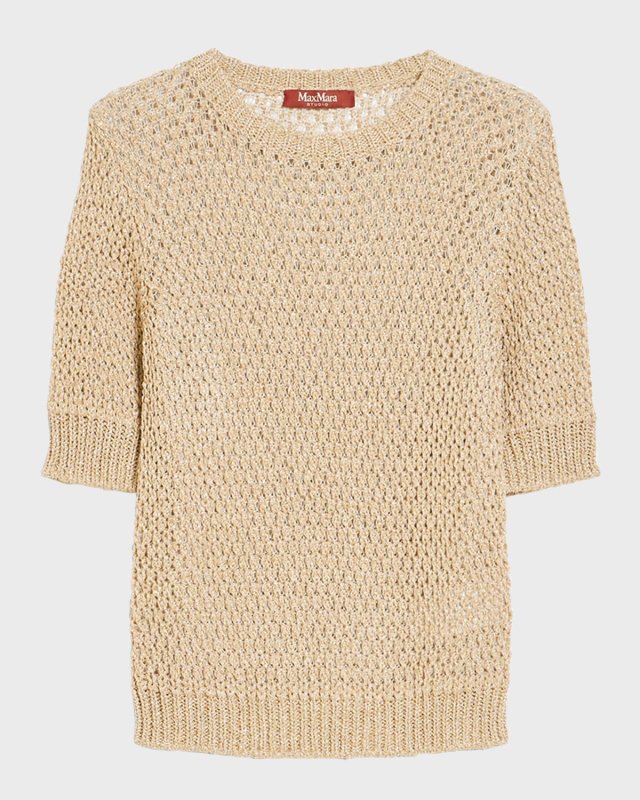 Fasto Knit Elbow-Sleeve Pullov