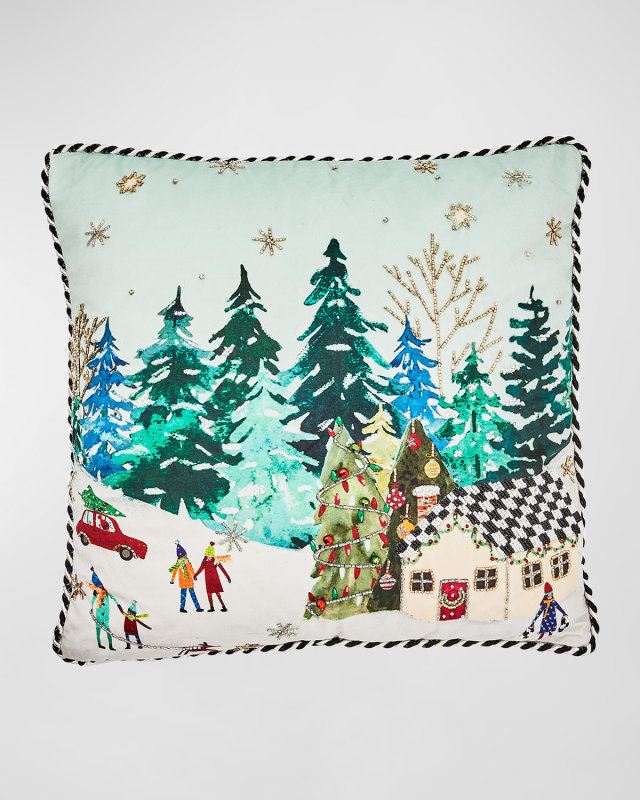 Holiday Scene Throw Pillow