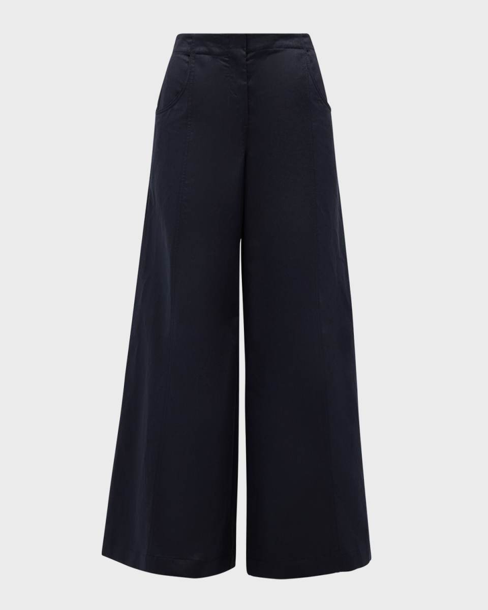 Demie Wide-Leg Cotton Linen Pants