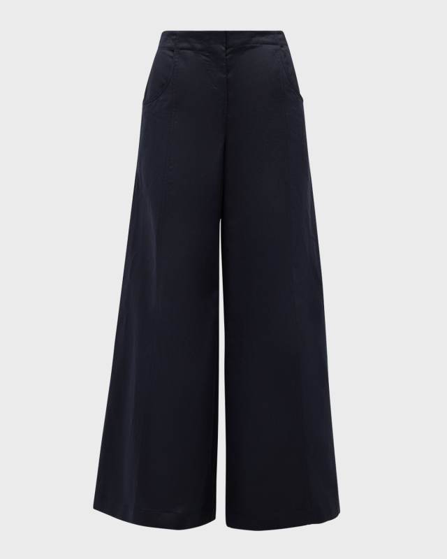 Demie Wide-Leg Cotton Linen Pants