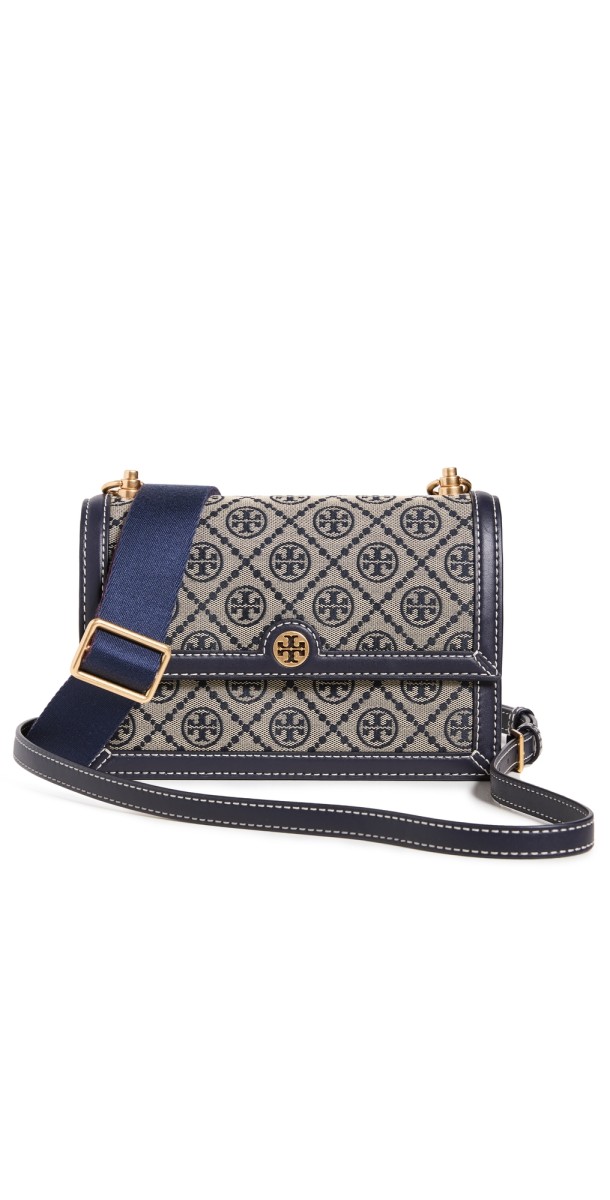 Tory Burch Small T Monogram Jacquard Shoulder Bag Tory Navy
