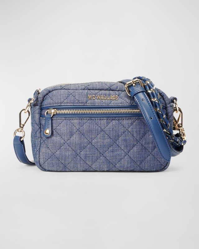 Crosby Mini Quilted Denim Crossbody Bag