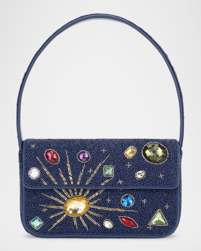 Tommy Flap Beaded Shoulder Bag